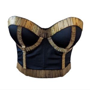 Vintage 90s Style Beaded Bustier Top